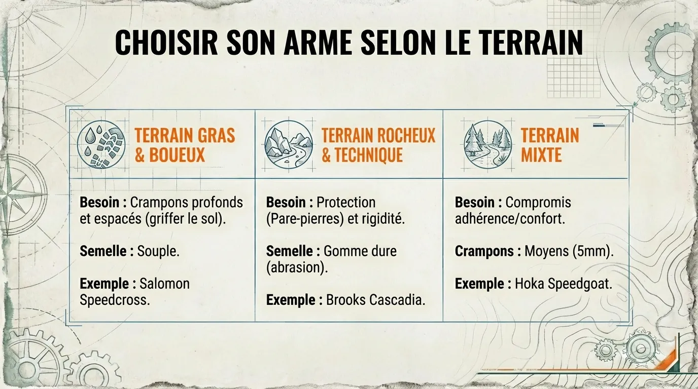 Choisir sa chaussure selon le terrain